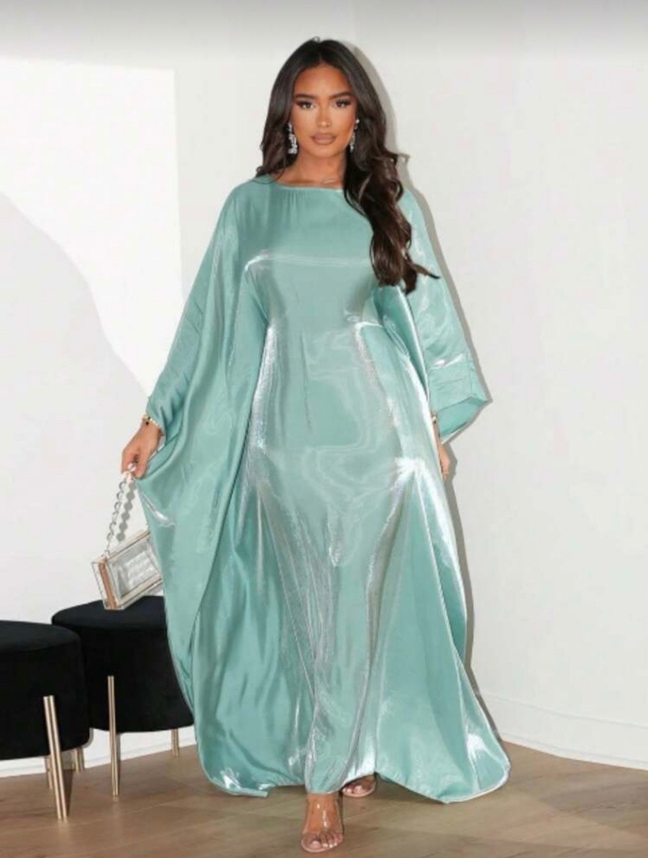 Zarah Butterfly - Wrinkled Satin Abaya