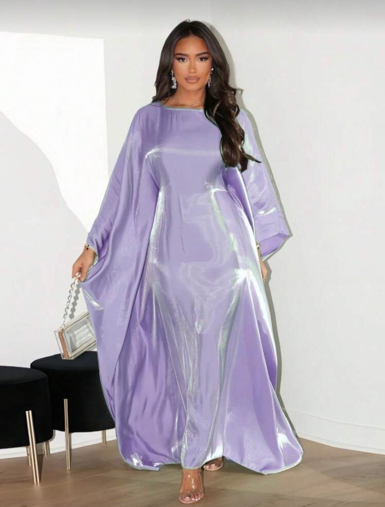 Zarah Butterfly - Wrinkled Satin Abaya