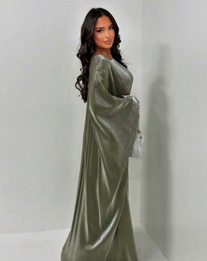 Zarah Butterfly - Wrinkled Satin Abaya