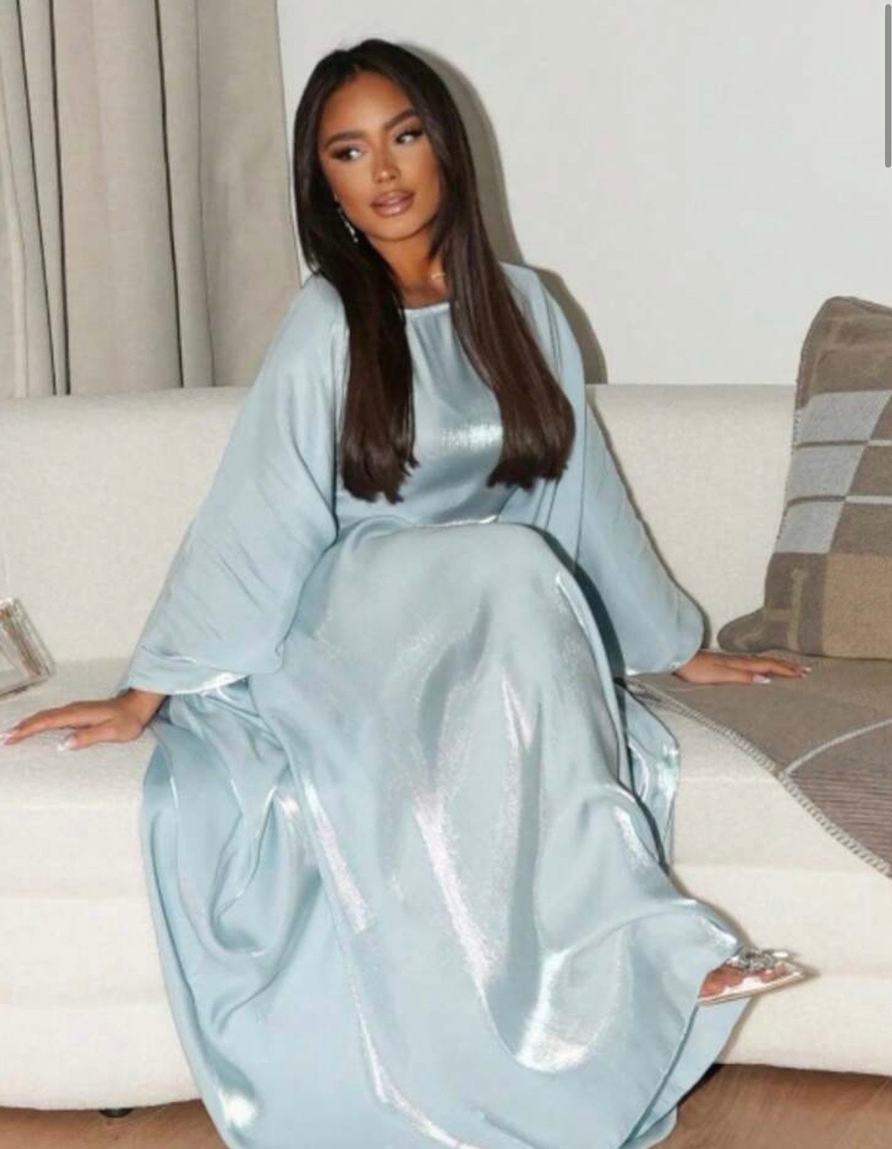 Zarah Butterfly - Wrinkled Satin Abaya